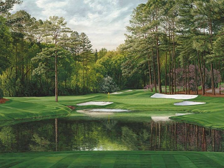 Augusta National hole 16 print - Bob Ross styled paintings - Paintings ...