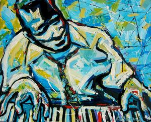 Jazz Pianist abstract - Robert Lederman - Paintings & Prints