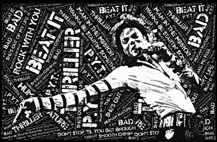 Michael Jackson in Words - Borderline Abstract - Paintings