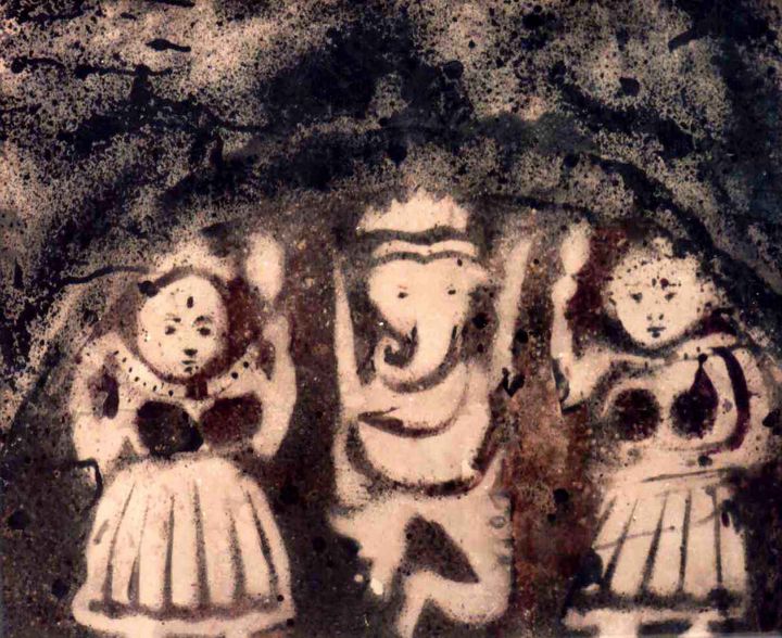GANESHA WITH SIDHI AND BUDHI - ANAND PAINTINGS
