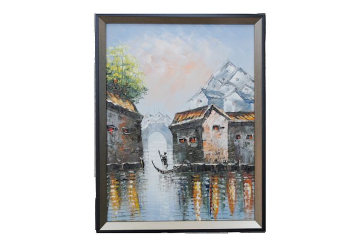 Mountain village fishing boat - AsopPaints - Paintings & Prints ...