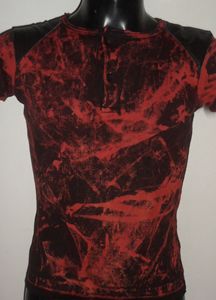 Black Red  Jagged edge T-shirt