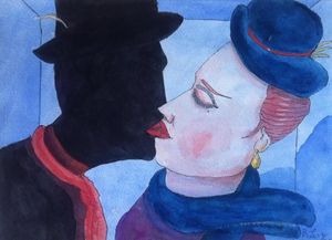 Love Kiss Painting Art Origiin  kiss