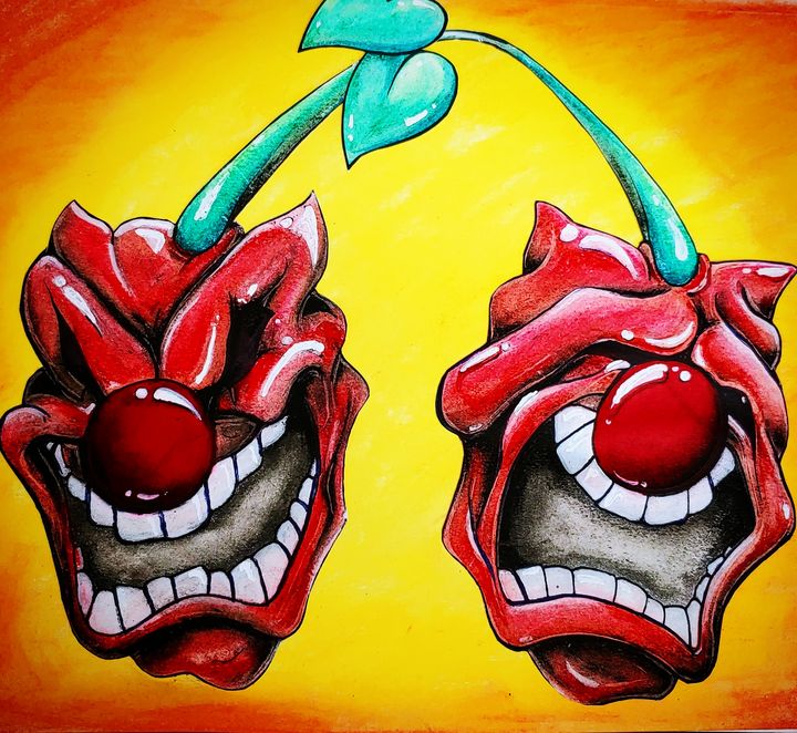 Laugh Now Cry Later Cherries - Kyla's Art - Drawings & Illustration, Food &  Beverage, Fruit, Cherries - ArtPal