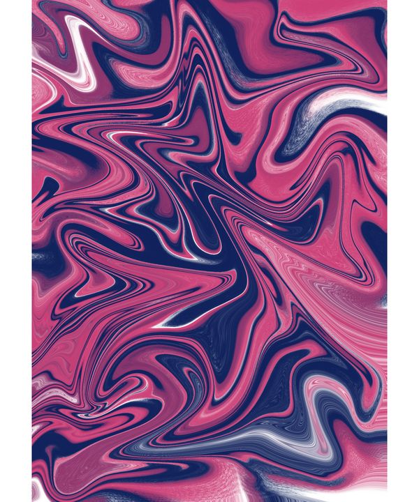 Pink and Navy Fluid Abstract Art - red-amber65