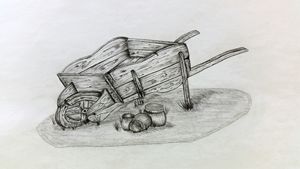 old wheelbarrow. - A malins sketch art.
