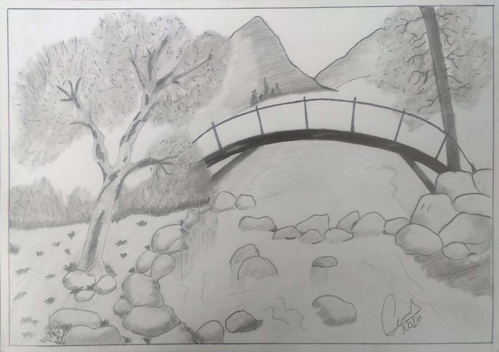 How to Draw Rocks and Mountains in a quick Landscape Sketch