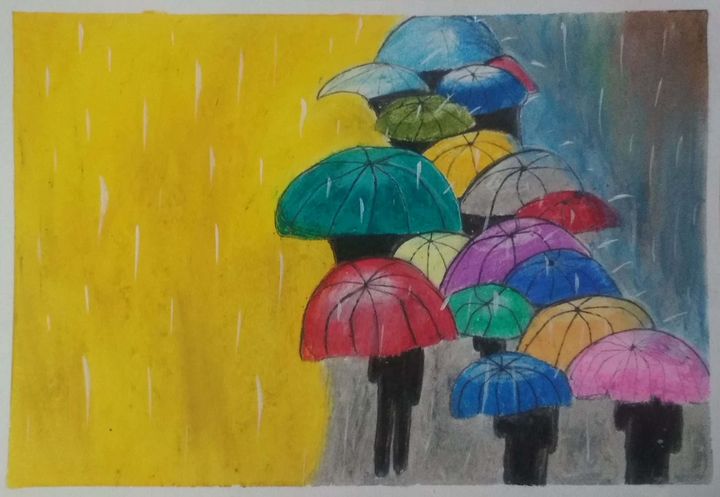 Premium Vector | Hand drawn sketch of rainy season cartoon photo frame