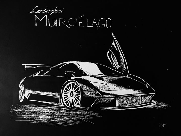 Lamborghini murcielago - Caren Bangerter - Drawings & Illustration,  Vehicles & Transportation, Automobiles & Cars, Lamborghini - ArtPal