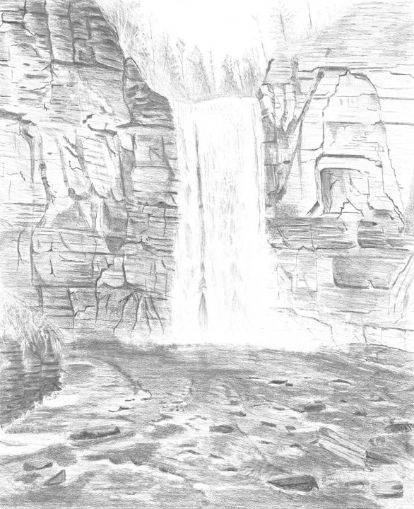 Discover 72+ waterfall sketch simple super hot - seven.edu.vn