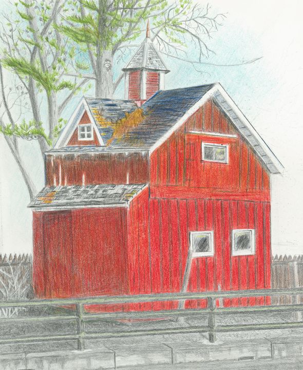Barn Drawing by JD Duran | Saatchi Art