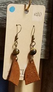 Stone and Leather Earrings
