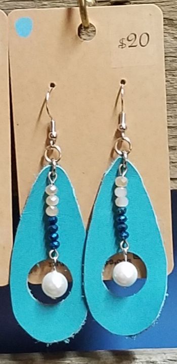 Leather and Pearl Earrings - RCLeathers