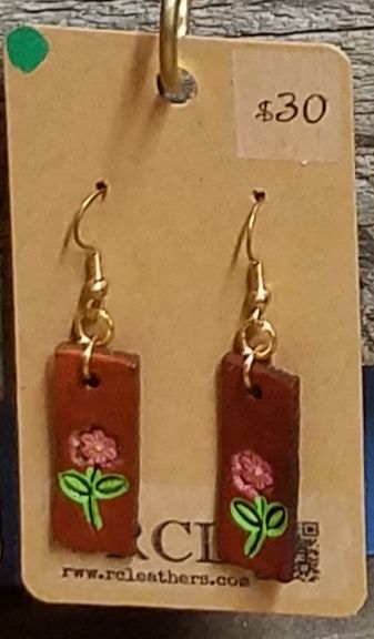 Tooled Leather Earrings - RCLeathers