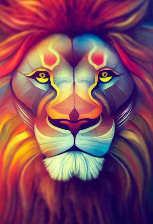 Download Orange Galaxy Lion Art Wallpaper | Wallpapers.com
