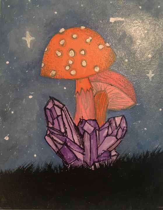 Crystal Shrooms artbylb Paintings Prints Flowers Plants