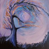 Acrylic tree painting