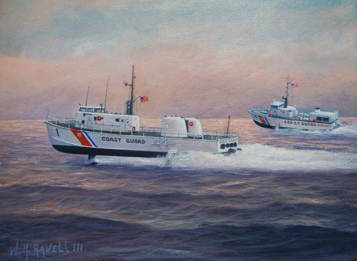 Coast Guard Testing Hydrofoils Flags - RaVell Fine Art Studio ...