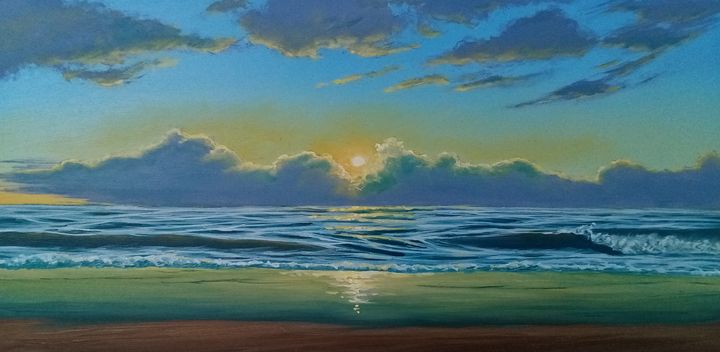 Serene Sunset - Seascapes - Paintings & Prints, Landscapes & Nature ...