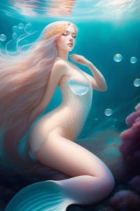 Full body shot, underwater mermaid