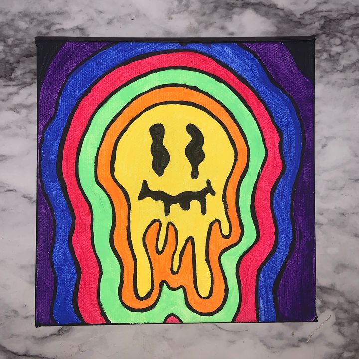 Trippy Smiley - Brooke's Art on the Wall - Paintings & Prints, Abstract ...
