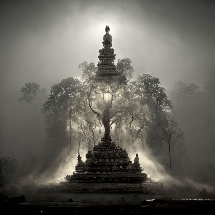 Dark Misty Jungle Hindu Temple - Web Seed Designs
