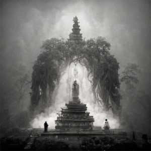 Misty Morning Jungle Hindu Temple