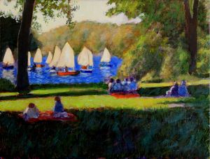 Boats mfrom The Park - David Zimmerman Fine Art
