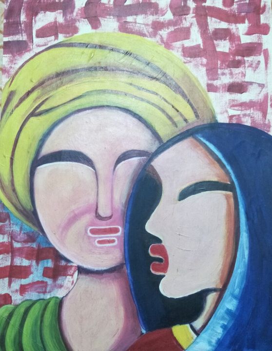 Man and woman - Ajeet ART - Paintings & Prints, Abstract, Figurative ...