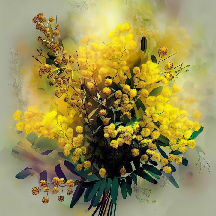 Buy Mimosa, Flowers IZ, Flowers, Flowers, Plants, & Trees, Digital Art