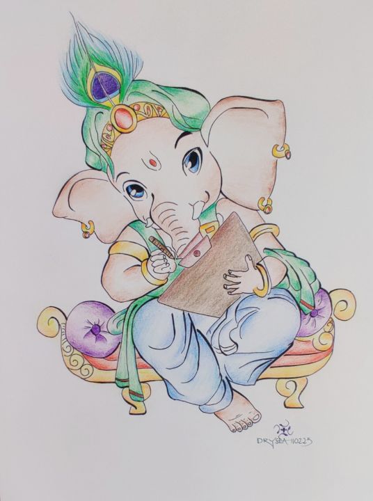 Kartartist - Cute Little Ganesha Drawing 😍 Watch Video On YouTube 👇  https://youtu.be/MOfGcZVWM98 