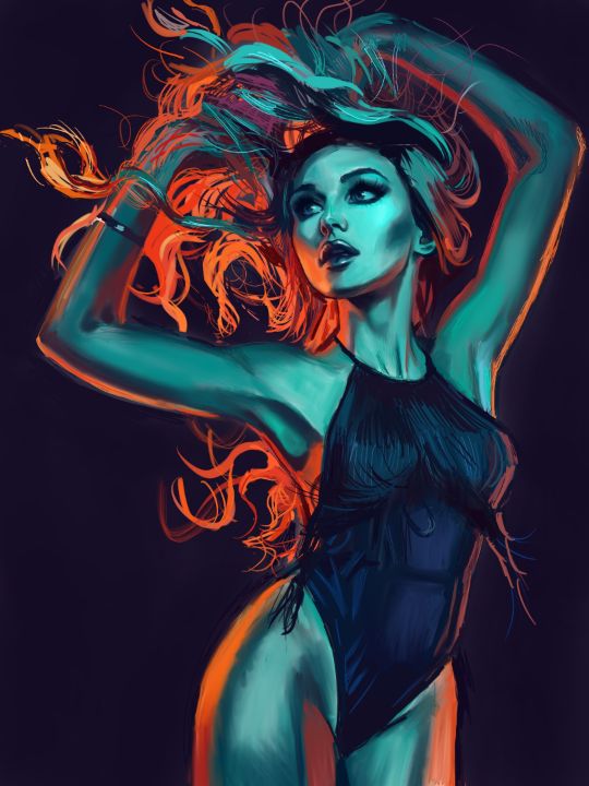 dynamic color portrait - Julietta Lewis - Digital Art, People