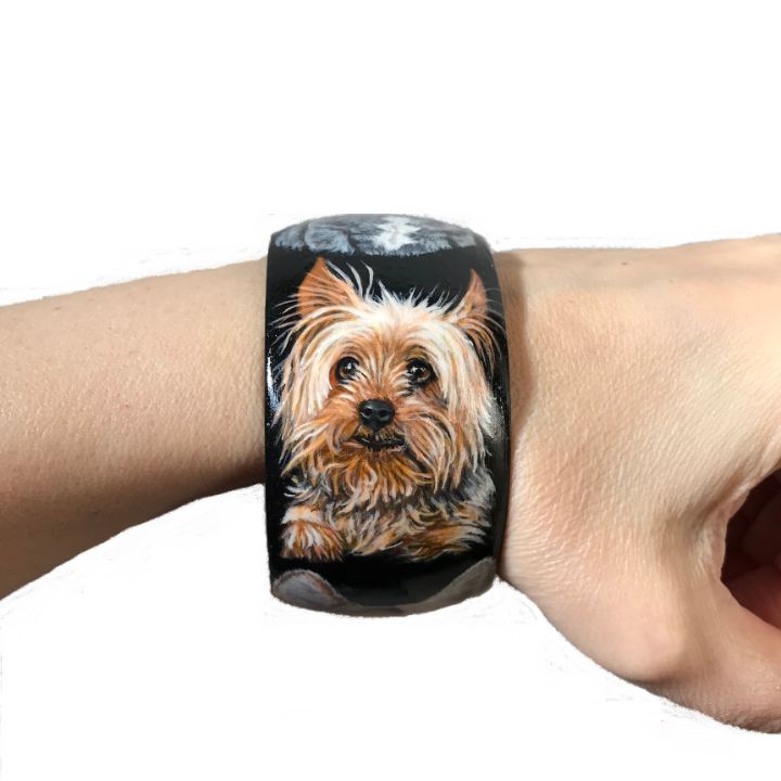 Yorkie World Bangle Bracelet