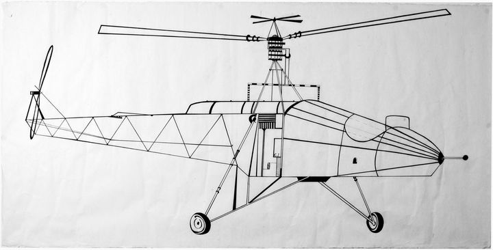 Old school helicopter - Ikovleva art