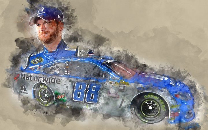 Dale Earnhardt, Jr - Ed Mace - Paintings & Prints, Sports & Hobbies ...