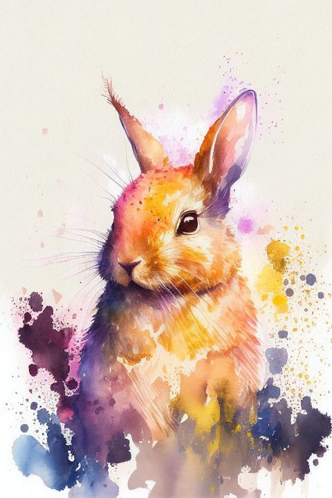 Watercolor Cute Animal 3 - AdorableArt - Digital Art & AI, Animals ...