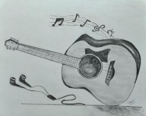 Guitar Still Life sketch