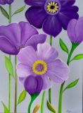 Hand painted flower on canvas,