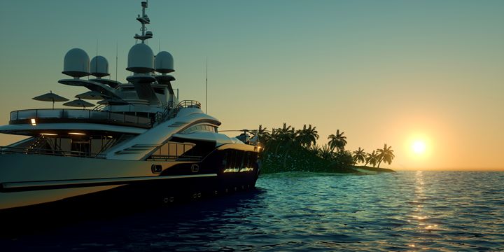 Luxury Super Yacht Ocean Sunset - limbitech