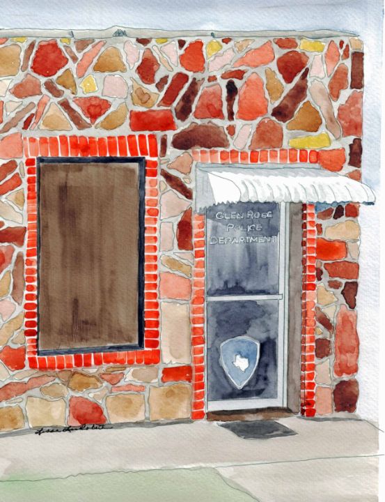 Glen Rose TX Police Station Art by Lissa Paintings & Prints