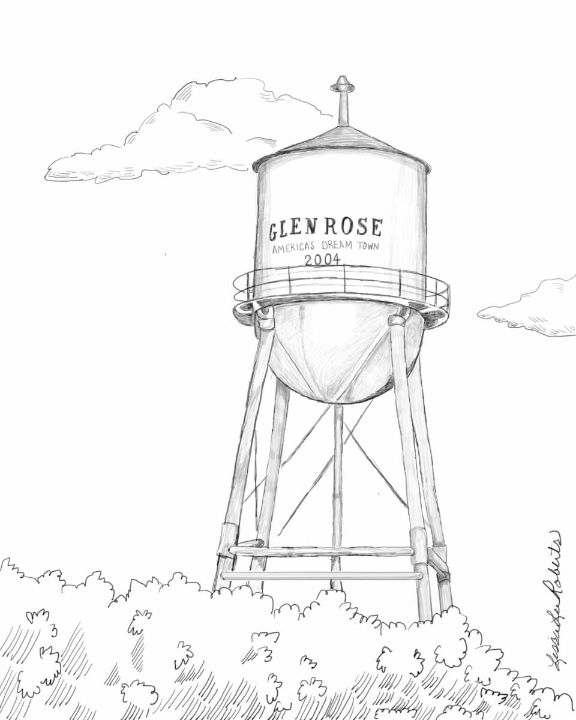 Glen Rose Texas Water Tower - Art by Lissa - Digital Art & AI ...