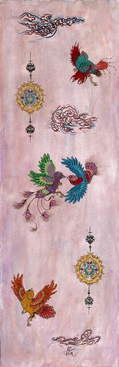 Flying Birds - persian miniatures