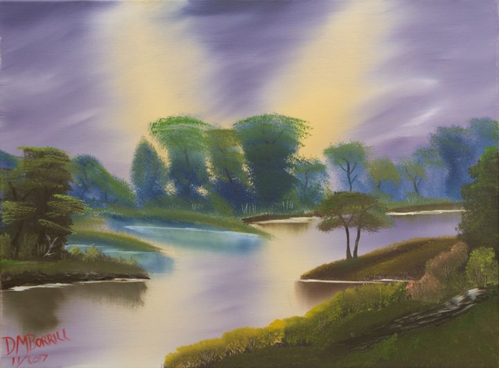 English River Bank. - Dave's Art - Paintings & Prints, Landscapes 