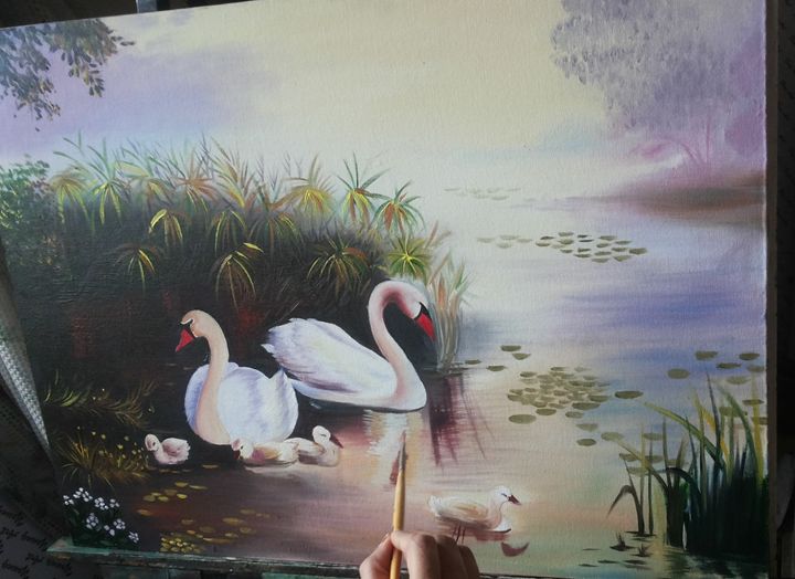 Swan painting - Faaz art