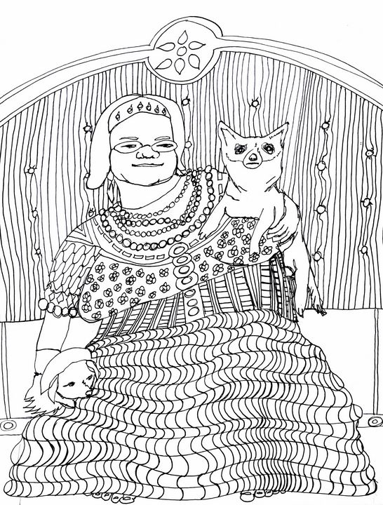 Elizabeth with her doggies - Shoshanah's Art