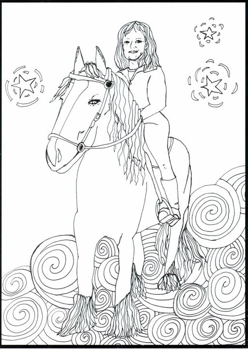 Jayline on her Horse - Shoshanah's Art