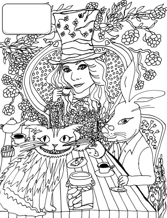 Jill with the Hare and Cheshire Cat - Shoshanah's Art
