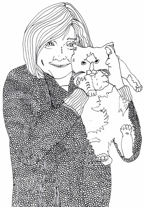 Aunt Lou and her Kitty Cat - Shoshanah's Art