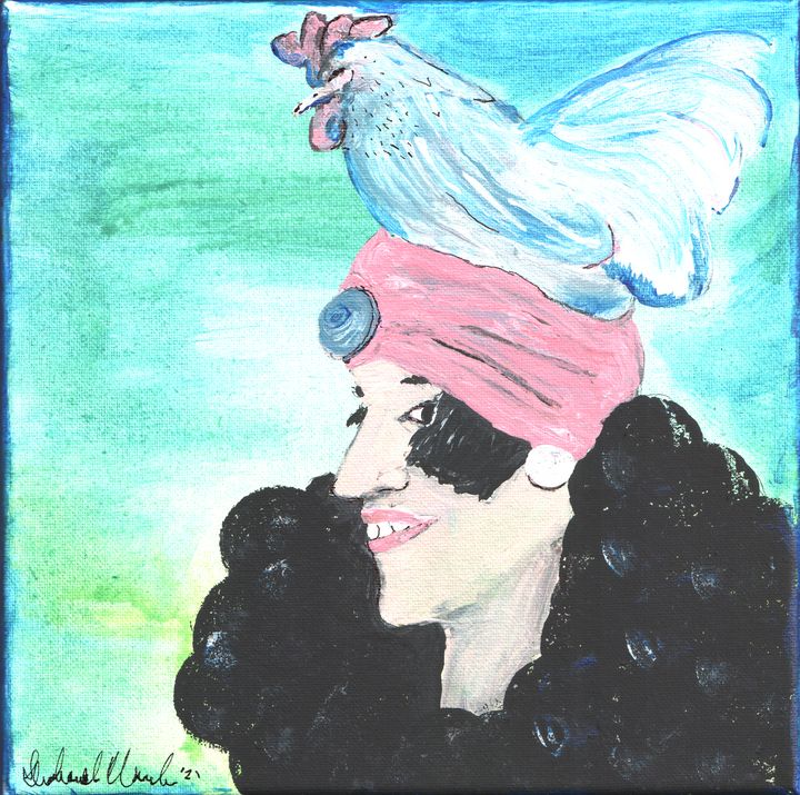 Flapper Wearing a Chicken As A Hat - Shoshanah's Art