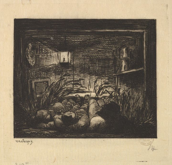 Charles-François Daubigny~Sleeping o - Old master image